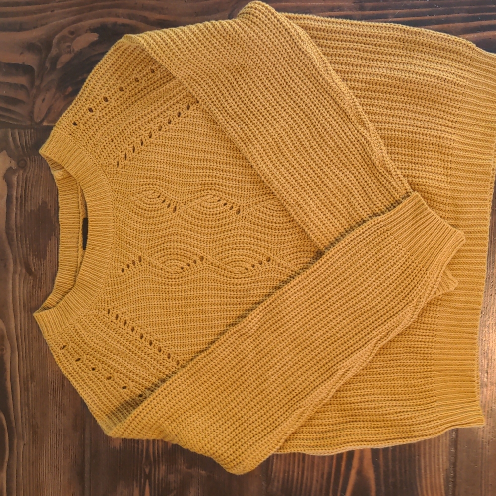 Ambiance Apparel Sweater size Large Mustard Yellow